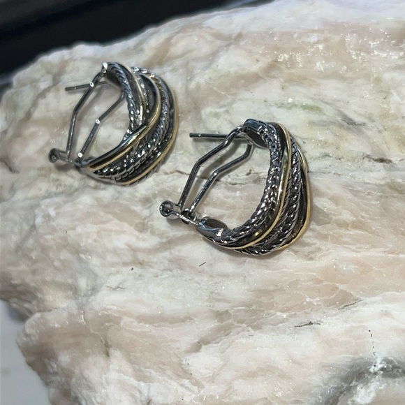 Silver and gold earrings - Picture 5 of 6